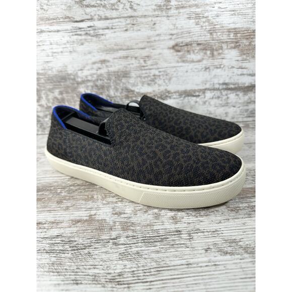Women's Rothy's The Original Slip On Espresso Leopard Brown/Black Shoes Sz 8.5 - Picture 1 of 9